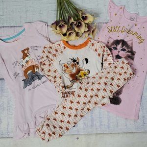 Set of 2 pajama dresses and 1 two piece